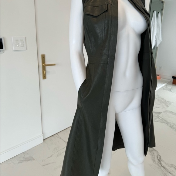 Bcbgmaxazria Allexandria Cocktail Dress Faux Leather Sleeveless XXS - Picture 5 of 9